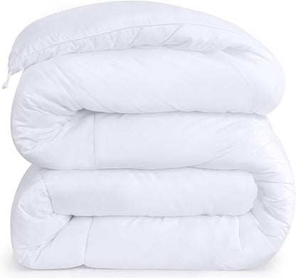 Utopia Bedding Comforters Queen Size, All Season Duvet Insert, Down Alternative Box Stitched Bed Comforter with Corner Tabs, Machine Washable (White, Pack of 4)