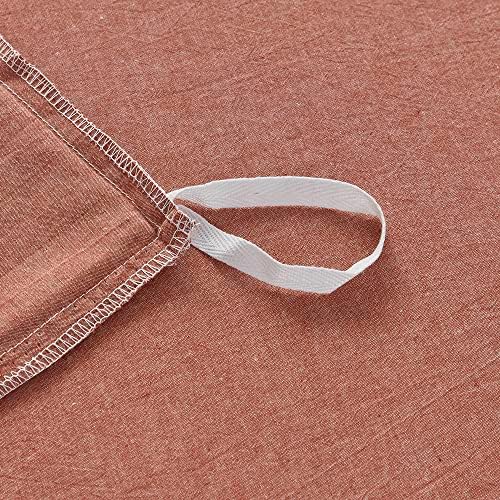 FACE TWO FACE Bedding Duvet Cover Set100% Washed Cotton Duvet Cover Linen Like Textured Breathable Durable Soft Comfy (King, Caramel)