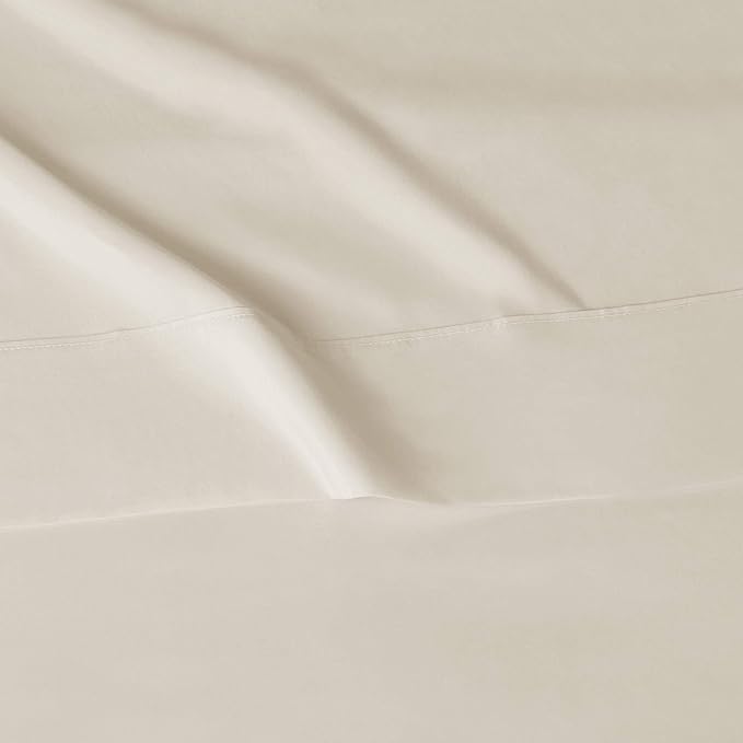 Amazon Basics Lightweight Super Soft Easy Care Comfortable Breathable Brushed Microfiber 3-Piece Bed Sheet Set with 14-Inch Deep Pockets, Wrinkle Resistant, Twin XL, Beige, Solid