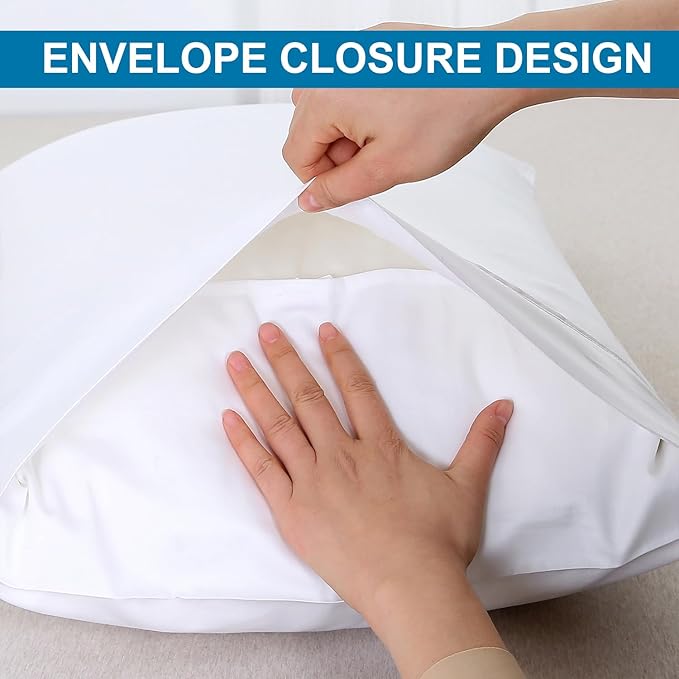 WINLIFE Queen Pillowcases Set of 2 100% Egyptian Cotton Queen Pillow Cases 2, 20×30 inches, Soft and Breathable Pillow Cover, White