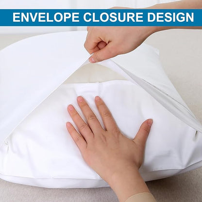 WINLIFE 100% Cotton Pillowcases Set of 2 King Size Pillow Cases 20×36 Inches, Soft and Breathable Pillow Cover, Pure White