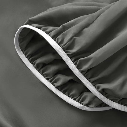 SiinvdaBZX Split Top King Fitted Sheet Only for Adjustable Bed, Ultra-Soft Microfiber 34 Inch Top Split Head Sheets Half Split King Bottom Sheet, Fits 14" -16" Deep Pocket, Charcoal Black