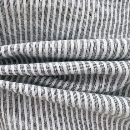 mixinni Grey Striped Duvet Cover Queen Size - 100% Washed Cotton Pinstripe Comforter Cover with Zipper Closure, Lightweight & Breathable, 3 Pieces Minimalist Stripes Pattern Printed Bedding Set