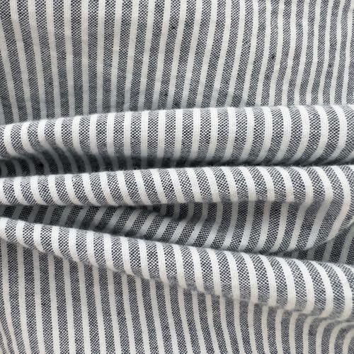 mixinni Grey Striped Duvet Cover Twin Size - 100% Washed Cotton Pinstripe Comforter Cover with Zipper Closure, Lightweight & Breathable, 3 Pieces Minimalist Stripes Pattern Printed Bedding Set