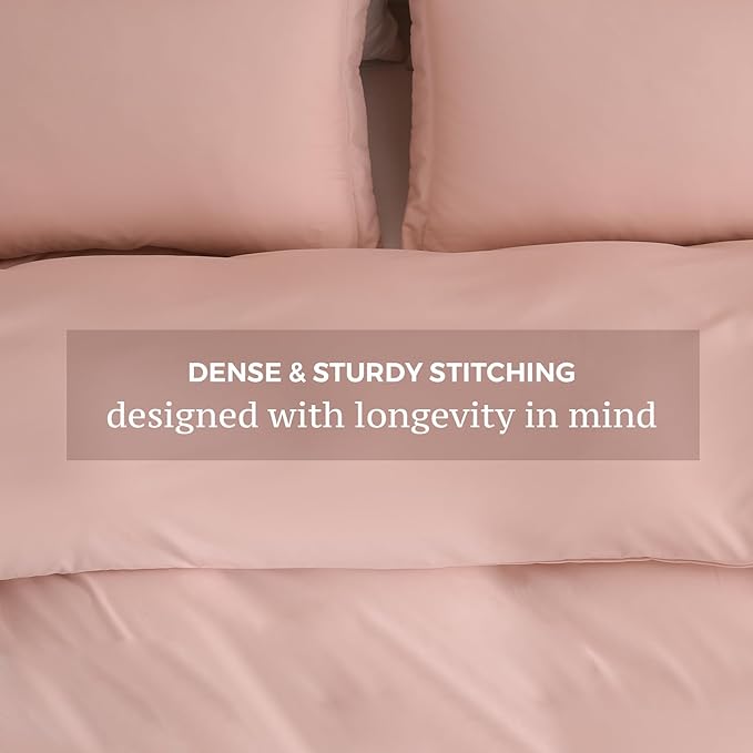 JSD Dusty Pink Duvet Cover Set Twin Size, 2 Piece Microfiber Kids Duvet Cover with Pillow Sham, Zipper Closure, Comforter Not Included