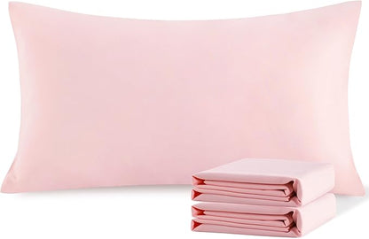 NTBAY King Pillowcase Set - 2 Pack Brushed Microfiber 20x40 Pillowcases - Soft, Wrinkle-Free, Fade-Resistant, Stain-Resistant, Blush Pink Pillowcases with Envelope Closure - 20x40 Inches, Blush Pink