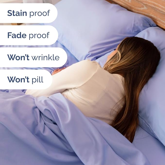 Flex Top Split Head King 4 Piece Sheet Set - Comfy Breathable & Cooling Bed Sheets Set - Hotel Luxury Bedding for Women, Men, Kids, Teens, Boys & Girls - Deep Pockets, Ultra-Soft - Oeko-Tex - Lavender