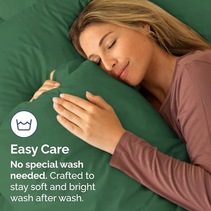 Body Pillowcases Set of 2-20x54 Long Body Pillow Case - Soft Body Pillow Cover for Sleeping & Side Sleepers - Comfy, Wrinkle & Fade Free - Machine Washable w/Envelope Enclosure Emerald Green