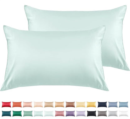 Warmstar Cotton Pillow Cases Standard Size Set of 2, 600 Thread Count Pillowcases 20x26 Inches, Soft Long Staple Cotton Pillowcases Breathable with Envelope Closure,Lagoon