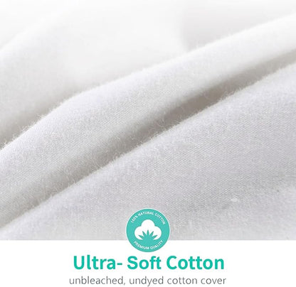 APSMILE Fluffy Luxury Heavyweight Down Feather Fibers Comforter for Winter Colder Climates/Sleeper- 100% Organic Cotton, High Fill Power Thicker Down Fibers Duvet Inserts (Ivory White, 68x90)