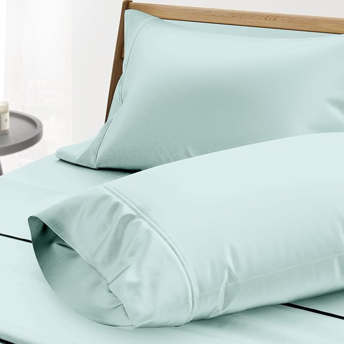 Thread Spread 100% Egyptian Cotton King Size Pillow Cases Set of 2 - Luxury 1000 Series Paradise Collection Pillow Cases King Size (Sea Foam), Soft Cooling Hotel Egyptian Cotton Pillowcases