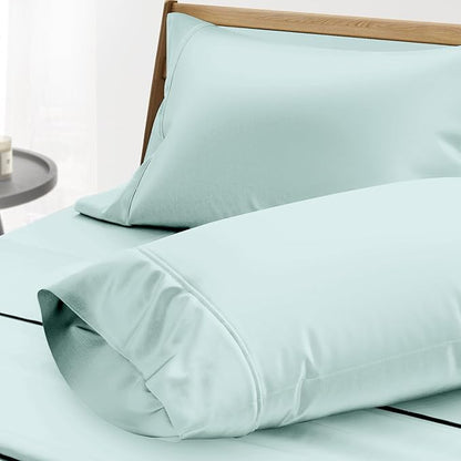 Thread Spread 100% Egyptian Cotton King Size Pillow Cases Set of 2 - Luxury 1000 Series Paradise Collection Pillow Cases King Size (Sea Foam), Soft Cooling Hotel Egyptian Cotton Pillowcases