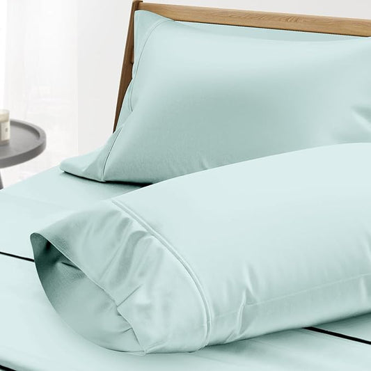 Thread Spread 100% Egyptian Cotton King Size Pillow Cases Set of 2 - Luxury 1000 Series Paradise Collection Pillow Cases King Size (Sea Foam), Soft Cooling Hotel Egyptian Cotton Pillowcases