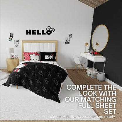Hello Kitty Bedding Super Soft Cozy Microfiber Reversible Comforter, Queen, (Officially Licensed Product) By Franco Collectibles