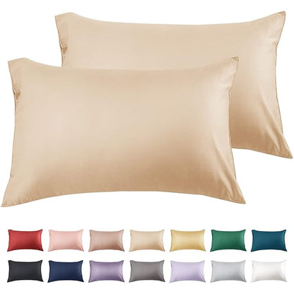 Warmstar Cotton Pillow Cases King Size Set of 2, 600 Thread Count Pillowcases 20x36 Inches, Soft Long Staple Cotton Pillowcases Breathable with Envelope Closure,Khaki