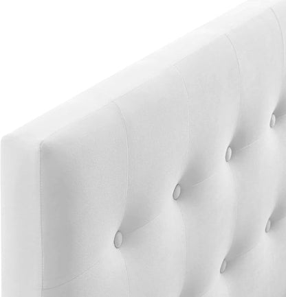 Modway Emily King Biscuit Tufted Performance Velvet Headboard, White