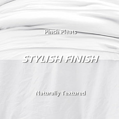 CozyLux Full Size Comforter Sets White, 7 Pieces Soft Pinch Pleat Bed in a Bag Full Comforter Set with Sheets, Boho Bed Set with Down Alternative Comforter, Sheets, Pillowcases & Shams