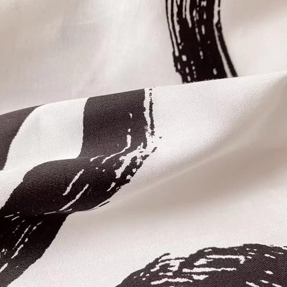 CLOTHKNOW Black White Comforter Set Twin/Twin XL Love Shaped Bedding Comforter Sets Black Grid Comforter Kawaii Comforter with 2 x Pillow Cases