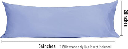 Sunflower Body Pillowcase 100% Cotton Long Pillow Cover/Case Envelope Closure 1 Pack, 20×54 inches Purplish Blue, Soft and Breathable
