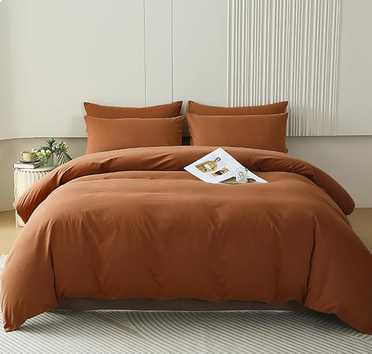 Houseri Pumpkin Color Comforter Set Twin Solid Pumpkin Bedding Sets for Boys Gilrs Women Men Teens Dusty Orange Brown Bed Comforters Set Terracotta Comforter Bedding Caramel Comforter Quilt Twin