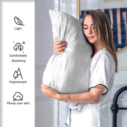 Mulberry Silk Pillowcase for Hair and Skin Standard Size 20"X 26" Pillow Case with Hidden Zipper Soft Breathable Smooth Cooling Silk Pillow Covers for Sleeping (Silver Grey,Standard,1Pcs)