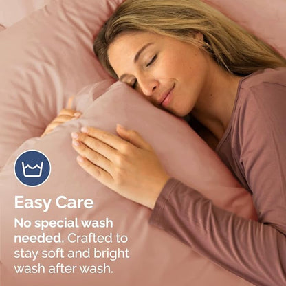 CGK Unlimited King Size Microfiber Pillowcase Set, 4 Pieces, Mauve
