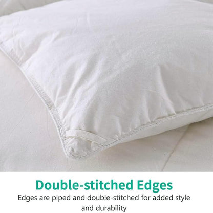 APSMILE Lightweight Down Feather Fibers Comforter Twin Size, Fluffy Duvet Insert for Warm Weather/Hot Sleepers -Ultra Soft 100% Organic Cotton Cover, Cooling Summer Duvet(Ivory White, 68x90)