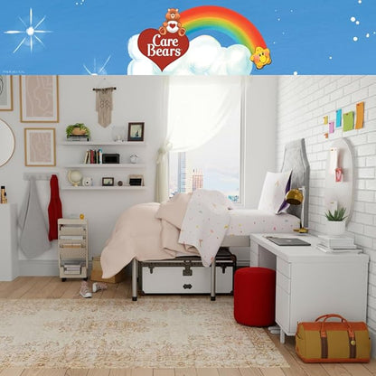 Collectibles Care Bears Bedding Super Soft Cotton Sheet Set, 3 Piece Twin XL, College Dorm Essentials (Officially Licensed Product) By Franco