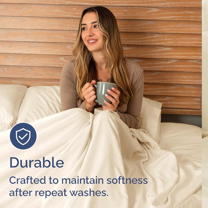 Bulk Case Pack of 16 Sheet Sets - (16) Complete Full Size Sheet Sets w/ Deep Pockets - Wholesale Bulk Bedding for Hotels, Spas & Airbnbs - Breathable, Cooling, Soft & Wrinkle Free - (Full, Off White)