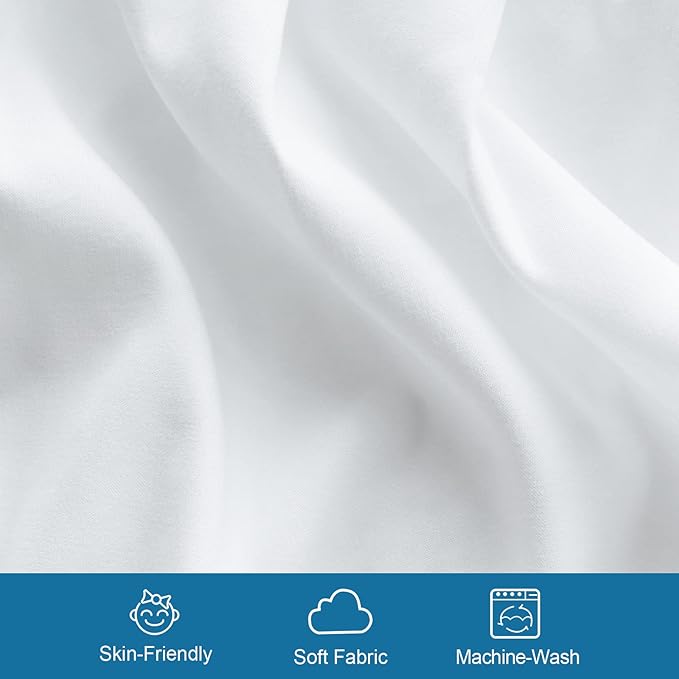 SPRINGSPIRIT Cot Sheets - 30" x 75" x 9", 4 Piece Set, Fitted Sheets for Twin/Camp Bunk/RV Bunk/Guest Beds, White