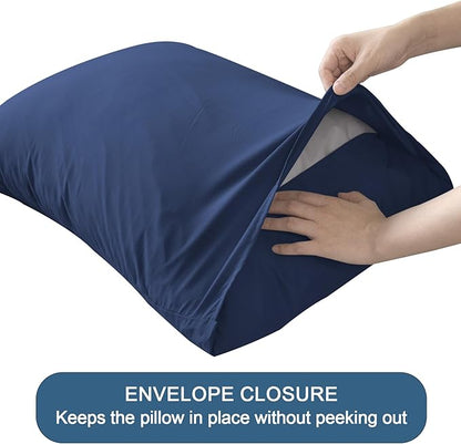 SPRINGSPIRIT Split Top King Sheets Sets for Adjustable Bed, 4 Piece Bed Sheets Set Deep Pockets, Extra Soft and Breathable Bedding Sheets, Navy