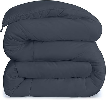 Utopia Bedding Comforters Queen Size, All Season Duvet Insert, Down Alternative Box Stitched Bed Comforter with Corner Tabs, Machine Washable (Grey)
