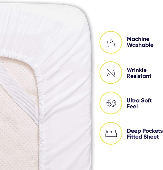 Queen Sheets White - 6 Piece 1500 Supreme Collection Fine Brushed Microfiber Deep Pocket Queen Sheet Set Bedding - 2 Extra Pillow Cases, Great Value, Queen, White