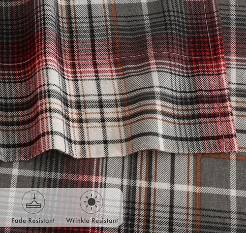 RUVANTI 100% Cotton Flannel Sheets Twin XL Size, 3 Pcs, Halloween Check