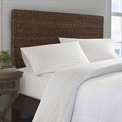 Tommy Bahama - Queen Size Sheet Set, 100% Cotton Percale Bedding with a Crisp & Cool Feel, Bed Sheets with Matching Fitted Sheet & Pillowcases (Pineapple Pinstripe Yellow)