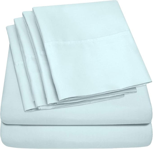 King Size Bed Sheets - 6 Piece 1500 Supreme Collection Fine Brushed Microfiber Deep Pocket King Sheet Set Bedding - 2 Extra Pillow Cases, Great Value, King, Aqua