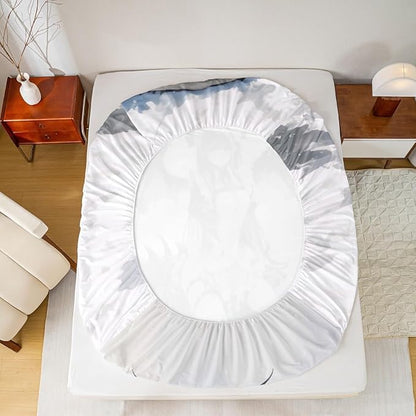 Erosebridal Anime Girl Bed Sheets Queen, Japanese Anime Bedding Set for Kids Girls Teens Women Bedroom, Cartoon Girl Fitted Sheet Japanese Animation Sci Fi Style Sheets,2 Pillow Cases