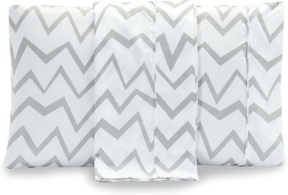 Elegant Comfort Luxury Ultra-Soft 2-Piece Pillowcase Set - 1500 Premium Hotel Quality Microfiber Double Brushed - Wrinkle Resistant, King Size, Chevron Pattern Gray