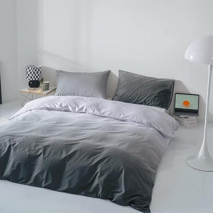 CLOTHKNOW Grey Silver California King Comforter Set Gradient Gray Bedding Comforter Sets Soft Tone Grey Comforter with 2 x Pillow Cases