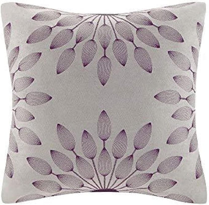 Madison Park Palmer Comforter Set - Faux Suede Design, Striped Accent, All Season Down Alternative Bedding, Matching Shams, Decorative Pillow, Bed Skirt, Full (82 in x 90 in), Purple 7 Piece