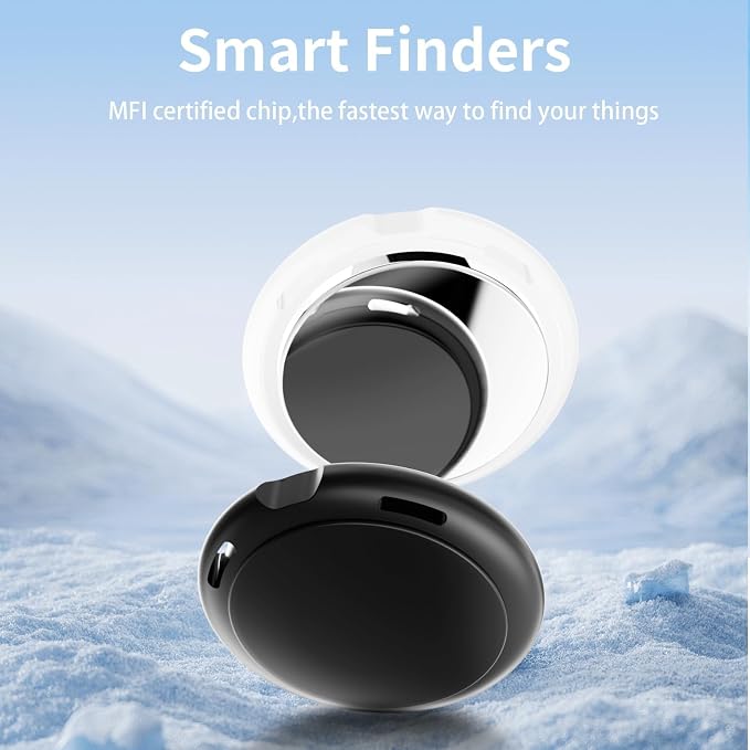 4Pack Tracker Tags MFi Certified Pair with Apple Find My iOS Only Bluetooth | Air Smart Tracking Tag Key Finder Item Locator Gloable Tracking for Pet Bag Wallet Dog Luggage Replaceable Battery Waterproof