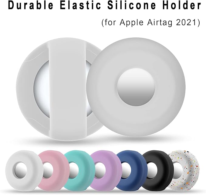 for Airtag Holder for Dog Collar, Cibaabo Silicone Air Tag Case Cover | for 0.8-1.2inch Pet Collar | doesn't dangle | Compact | Easy Installation | Compatible with Apple Airtags