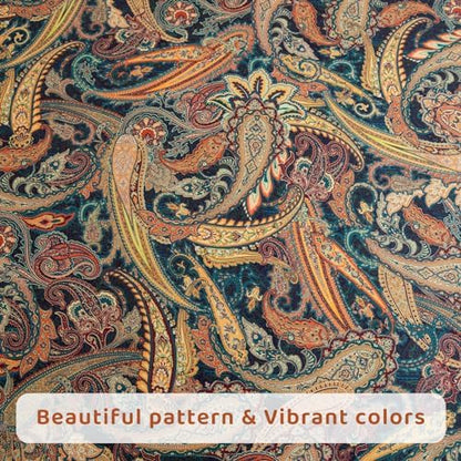 QSH Boho Bed Sheets Queen Size - 100% Egyptian Cotton Sheets Elegant Paisley Flower Pattern Printed Bedding Sheets Queen Size Bohemian Bedding 4pcs Deep Pockets Bed Sheets