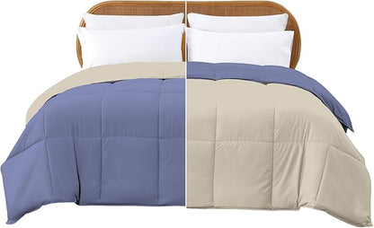 Modern Threads Down Alternative Reversible Comforter Blue/Cream Twin