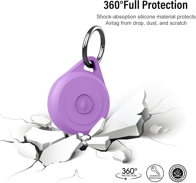 for Air tag Keychain Holder Case for Apple Air tag 1st & 2nd Generation, 2 Pack of IPX8 Waterproof, Fully Shockproof, Anti Scratch for Air tag Holder Case for Key, Kid, Bag, Luggage, Pets Collar