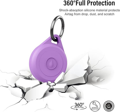for Air tag Keychain Holder Case for Apple Air tag 1st & 2nd Generation, 4 Pack of IPX8 Waterproof, Fully Shockproof, Anti Scratch for Air tag Holder Case for Key, Kid, Bag, Luggage, Pets Collar