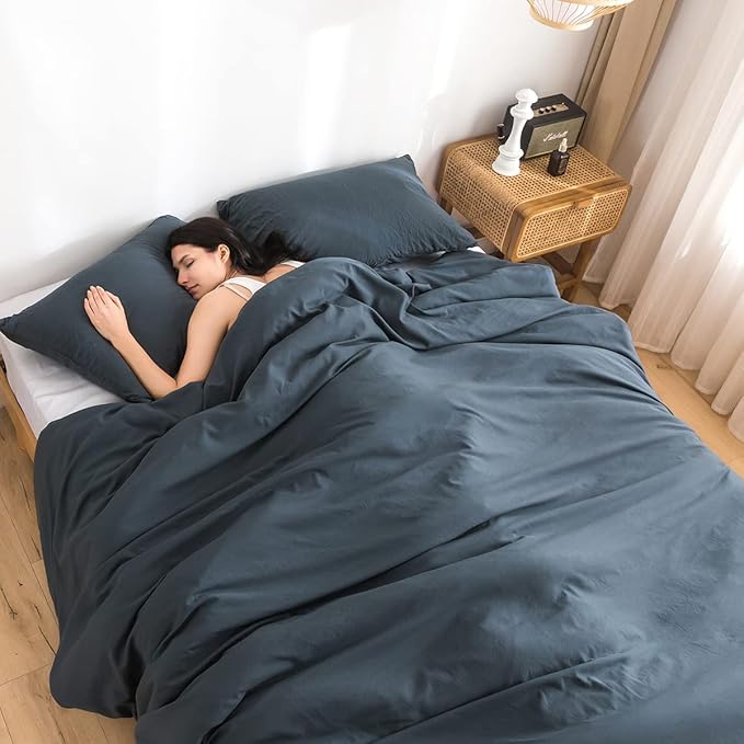 2Piece Sliky Soft Fluffy Bedding Comforters Set for Twin/XL Size Bed, Made with Cozy Washable PolyCotton Microfiber Fabric, LightWeight All Season Use, 1 Comforter & 1 Pillowsham, Dark Dusty Blue Grey