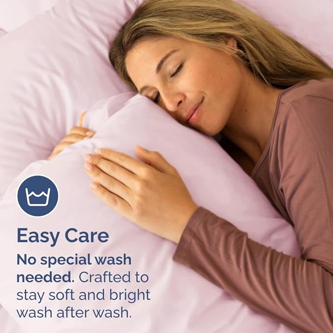 Body Pillowcases Set of 4-20x54 Long Body Pillow Case - Soft Body Pillow Cover for Sleeping & Side Sleepers - Comfy, Breathable & Fade Free - Machine Washable w/Envelope Enclosure - (Lavender Pink)