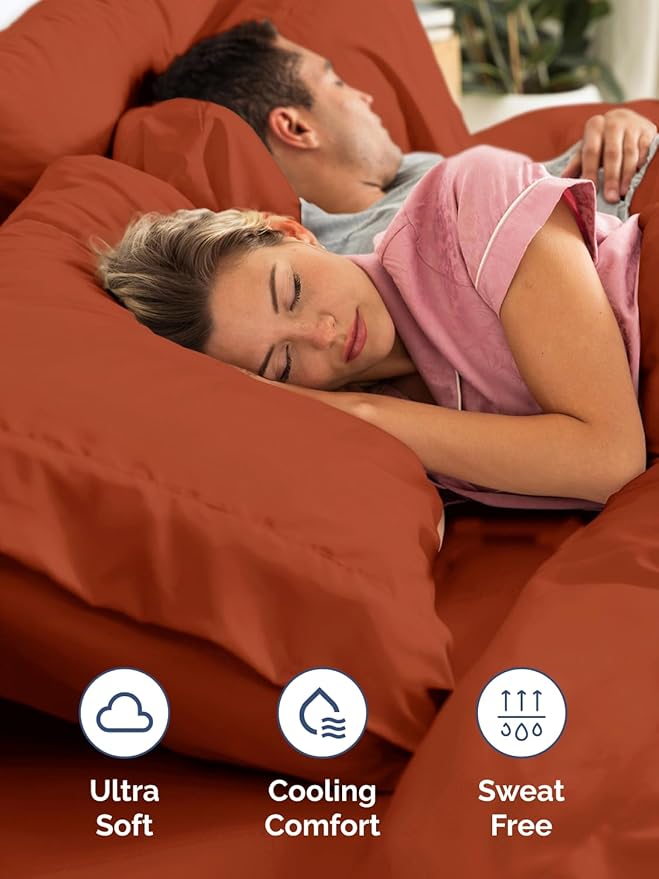 Extra Deep King Sheet Set - 6 Piece Breathable and Cooling Sheets - Hotel Luxury Bedding for Women, Men, Kids & Teens - Easy & Secure Fit - Soft, Wrinkle Free & Comfy - Extra Deep Pockets - Terracotta