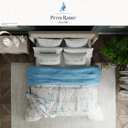 Peter Rabbit Easter Kids Bedding Super Soft & Cozy Reverisble Microfiber Comforter and Sheet Set with Sham, 7 Piece Queen Size, (Officially Licensed Product) by Franco